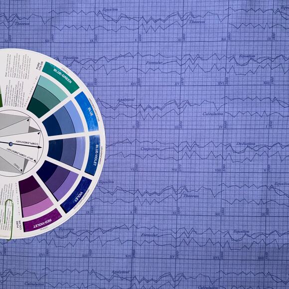 Color Theory Graph in Lilac by Andover Fabrics - 1/2 Yard - Dark Plots - Picture 2 of 6